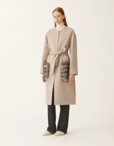Fabiana Filippi Double-faced Wool And Cashmere Coat In Sand