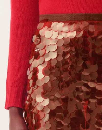 Fabiana Filippi Skirt In Printed Sequin Tulle In Brown