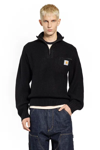 Carhartt Detroit Half Zip Acrylic Blend Sweater In Black