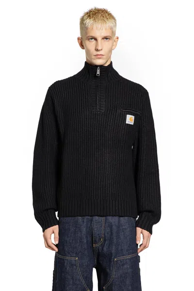 Carhartt Detroit Half Zip Acrylic Blend Sweater In Black