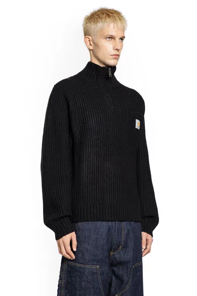 Carhartt Detroit Half Zip Acrylic Blend Sweater In Black