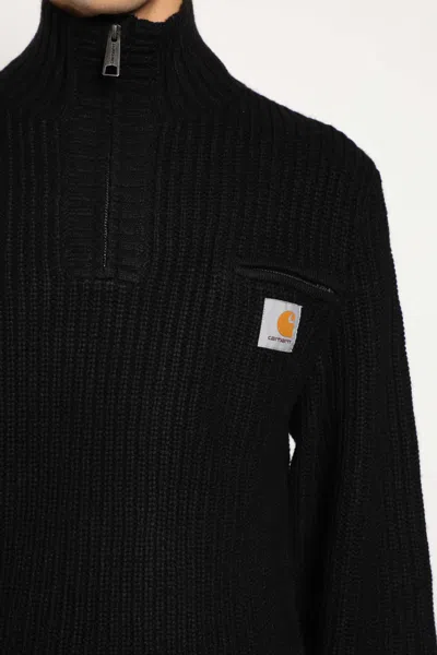 Carhartt Detroit Half Zip Acrylic Blend Sweater In Black