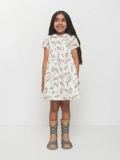 Burberry Girls Eadelle Umbrella Dress In White