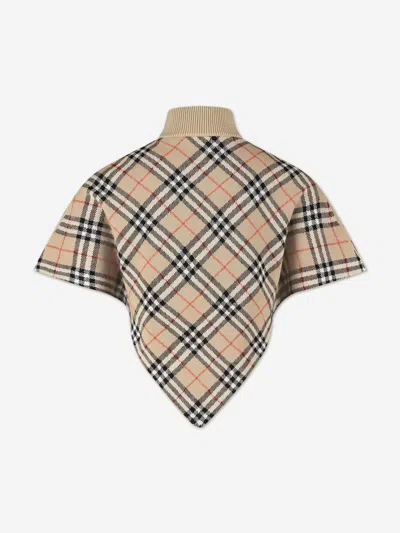Burberry Girls Lette Check Cape In Brown