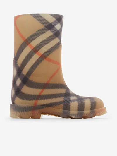Burberry Beige Vintage Check Rain Boots In Multi