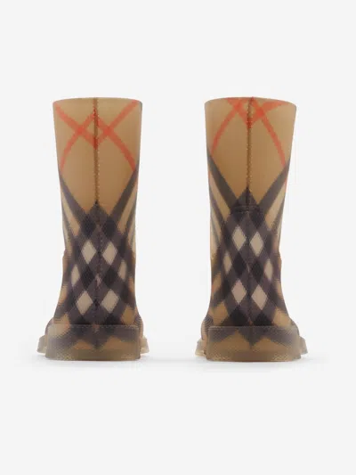Burberry Beige Vintage Check Rain Boots In Multi