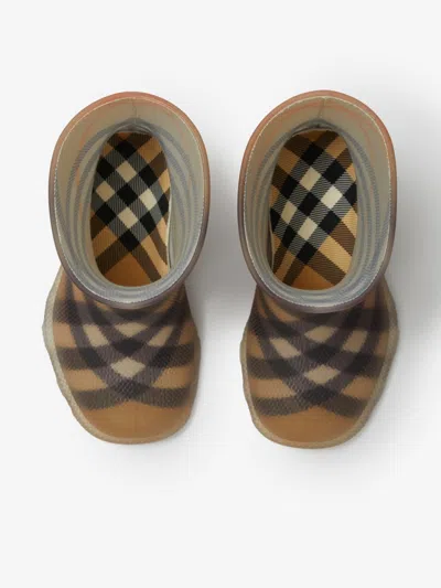 Burberry Beige Vintage Check Rain Boots In Multi