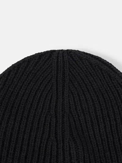 Stone Island Boys Wool Knitted Logo Beanie In Black