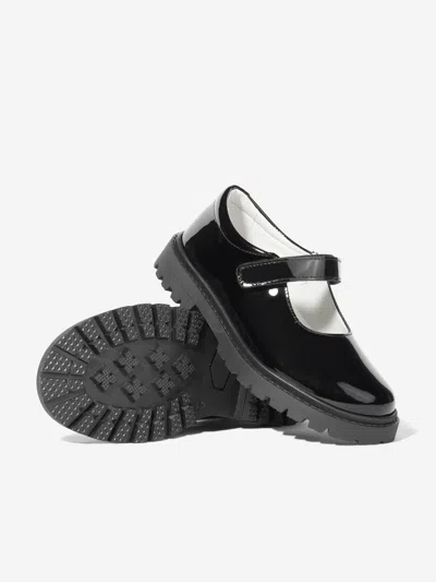Andanines Girls Patent Leather Chunky Mary Jane Shoes In Black