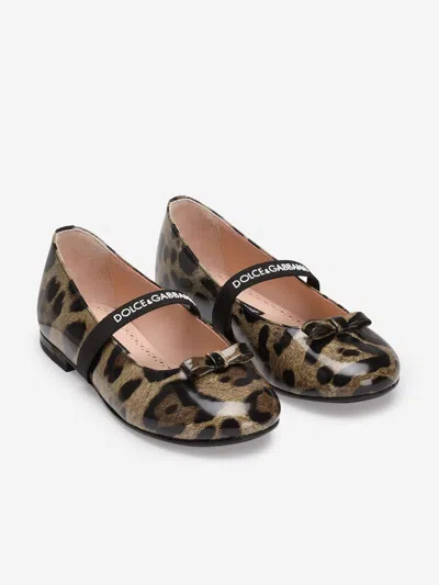 Dolce & Gabbana Ballet Flats In Printed Shiny Calfskin In Multi