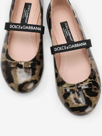 Dolce & Gabbana Ballet Flats In Printed Shiny Calfskin In Multi