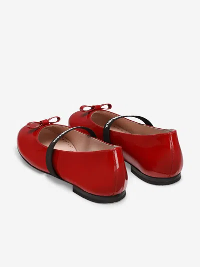 Dolce & Gabbana Girls Patent Leather Ballet Flats In Red