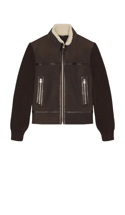 Mackage Jonathan Suede Full Zip Jacket In Brown