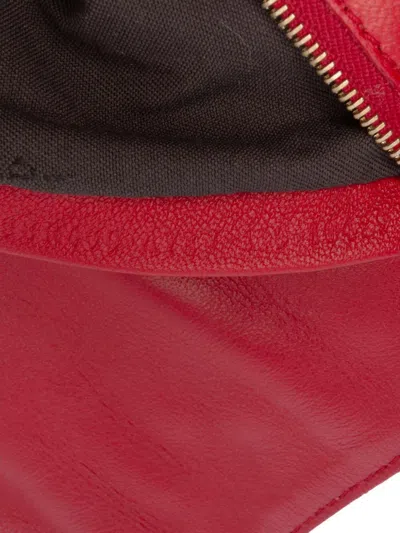 Pre-owned Fendi 2010-2025 Zucca Embossed Leather Baguette Satchel In Red