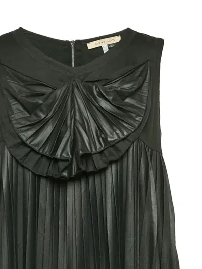 Pre-owned See By Chloé Vintage Bow-detail Pleated Dress In Black