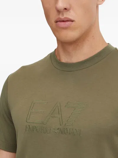 Ea7 Logo T-shirt In Green