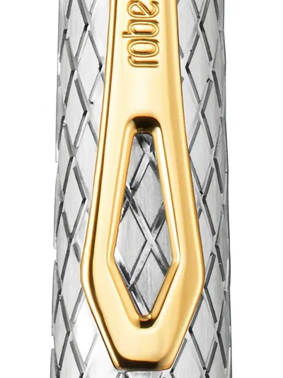 Roberto Cavalli Diamond-pattern Pen In Silver