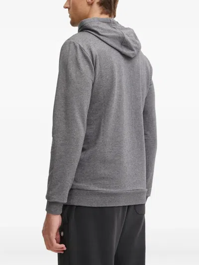 Ea7 Logo-print Hoodie In Gray