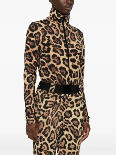 Goldbergh Pantera Leopard-print Hooded Padded Recycled Down Ski Jacket In Animal Print