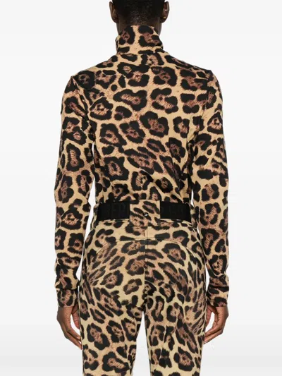 Goldbergh Pantera Leopard-print Hooded Padded Recycled Down Ski Jacket In Animal Print