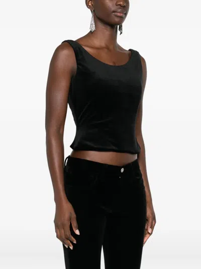 Balenciaga Scoop-neck Top In Black