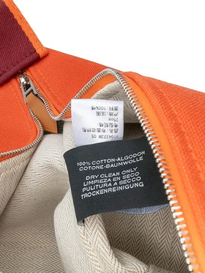 Pre-owned Hermes 2020-2025 Large Canvas Bride A Brac Case Vanity Bag In Red