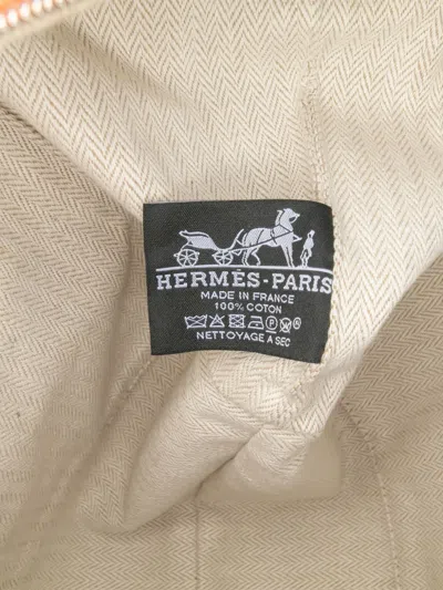 Pre-owned Hermes 2020-2025 Large Canvas Bride A Brac Case Vanity Bag In Red