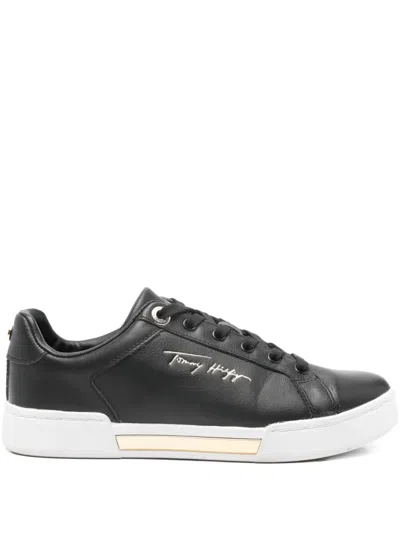 Tommy Hilfiger Elevated Court Sneakers In Black