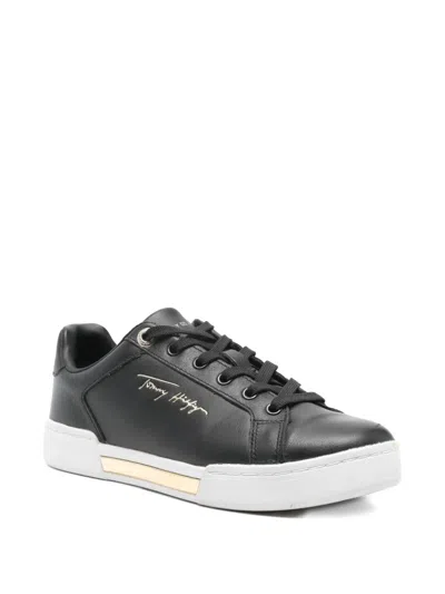 Tommy Hilfiger Elevated Court Sneakers In Black
