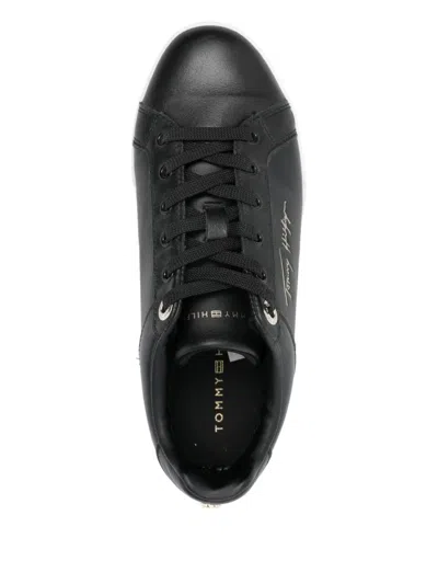 Tommy Hilfiger Elevated Court Sneakers In Black