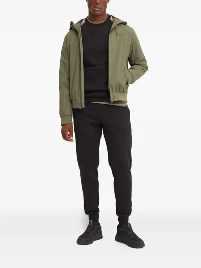 Ea7 Logo-print Panelled Sweatshirt In Black