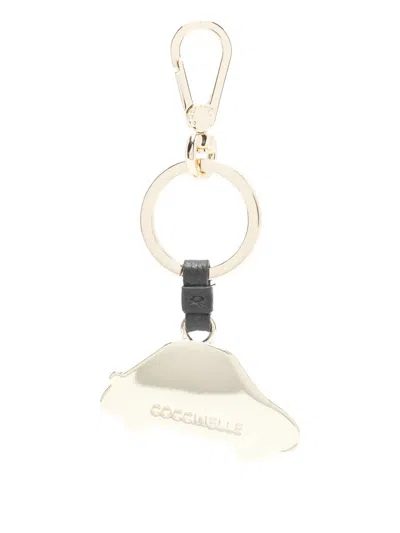 Coccinelle Car-charm Keyring In Neutral