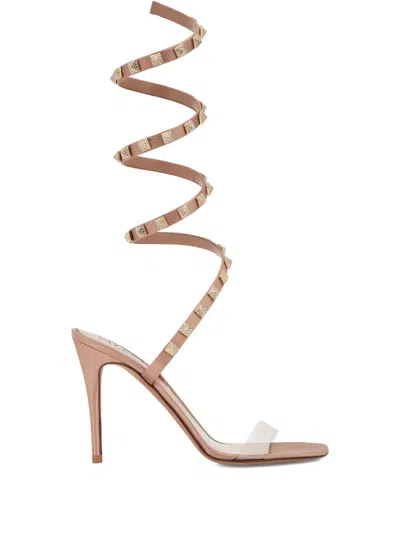 Valentino Elegant High-heeled Shoe With Spiral In Brown