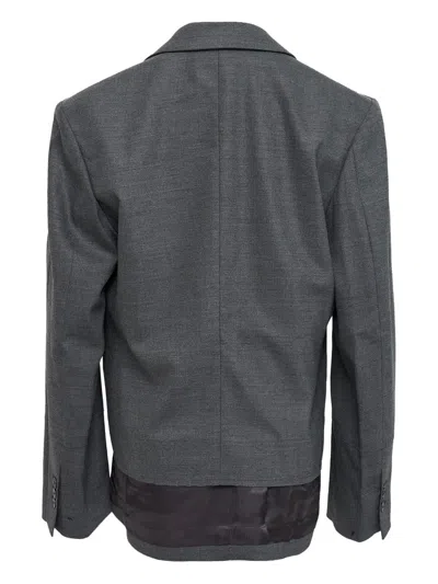 Re Code Double-breasted Blazer In Gray