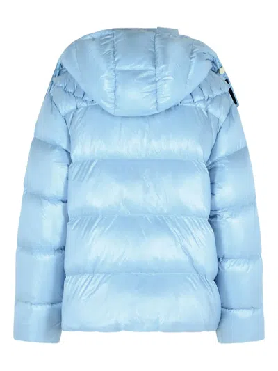 Raxxy Removable Hooded Down Jacket In Polyamide Sugar Paper In Blue