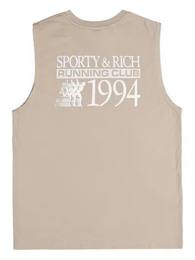 Sporty And Rich Graphic Sleeveless Top In Neutral