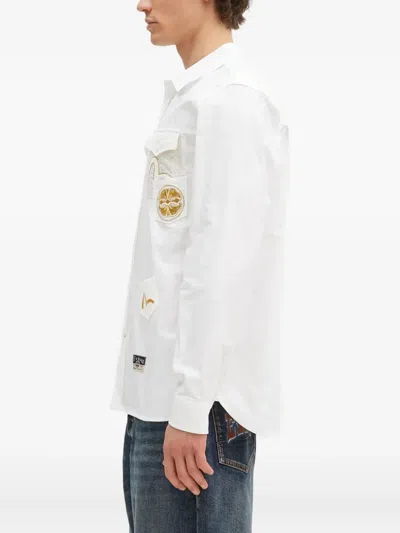 Evisu Pocket-embroidered Shirt In White