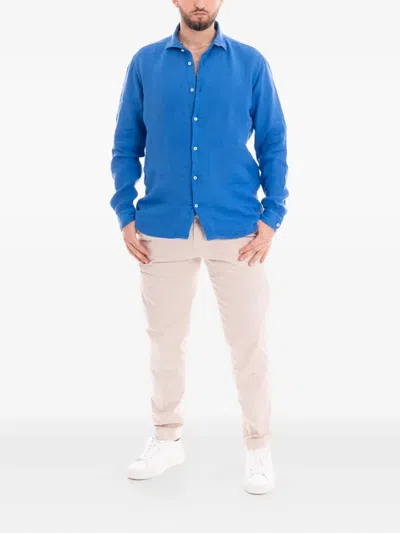 Mastricamiciai Linen Shirt In Blue