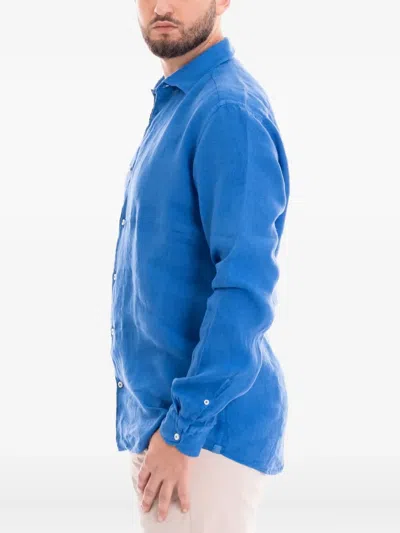 Mastricamiciai Linen Shirt In Blue