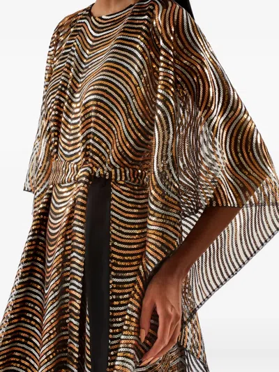 Taller Marmo Erte Wave-pattern Maxi Kaftan In Multi