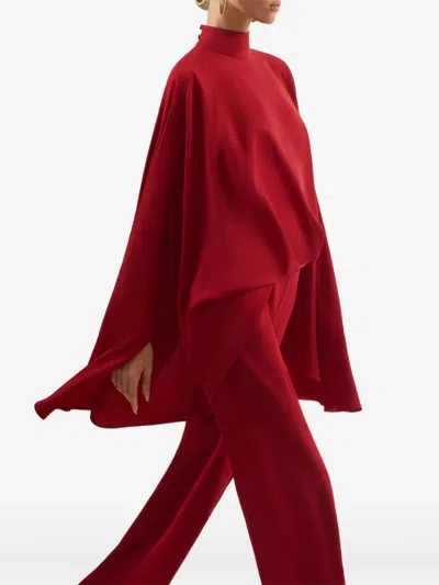 Taller Marmo Eolia Cape Jumpsuit In Red