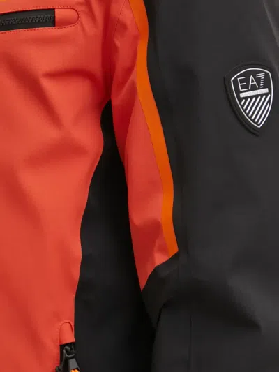 Ea7 Logo-print Ski Jacket In Orange