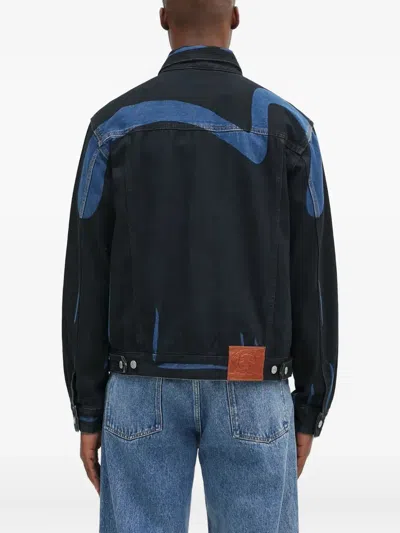 Evisu Buttoned Graphic Jacket In Black