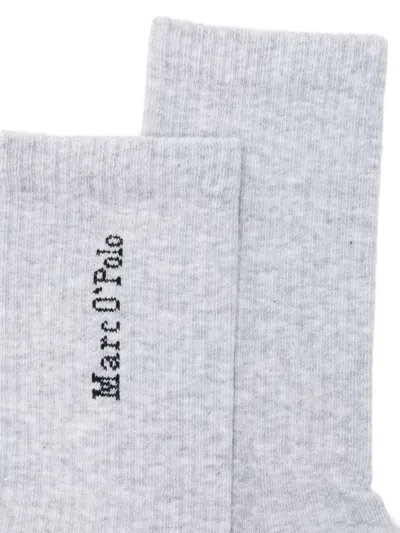 Marc O'polo Logo-intarsia Socks (pack Of Two) In Gray