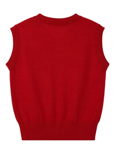 Rest&recreation Double-line Knit Vest In Red