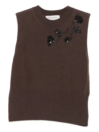 亮片缀饰无袖上衣