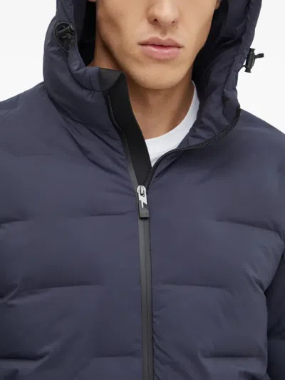 Ea7 Logo-patch Quilted Jacket In Blue