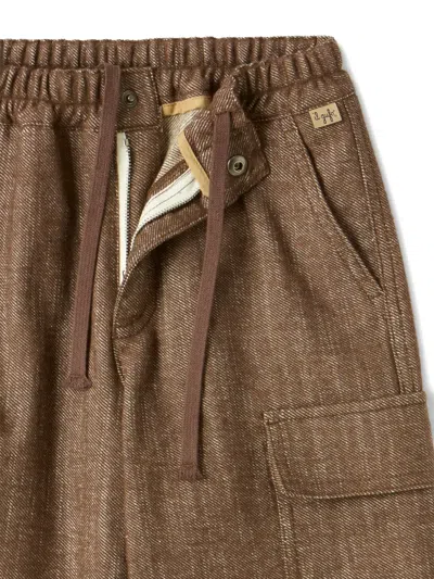 Il Gufo Elasticated Cargo Trousers In Brown