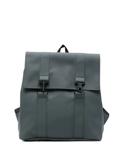 Rains Logo Embossed Backpack In Gray