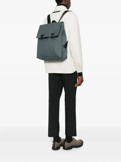 Rains Logo Embossed Backpack In Gray